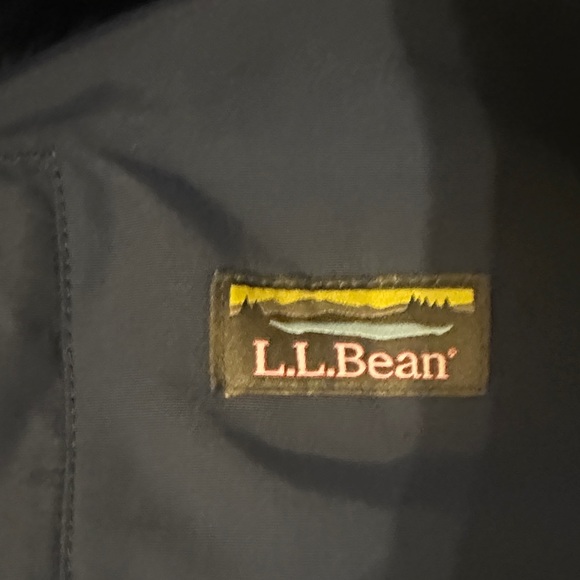 L.L. Bean Men's Navy Hooded Raincoat - Picture 3 of 5